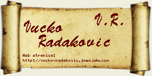 Vučko Radaković vizit kartica
